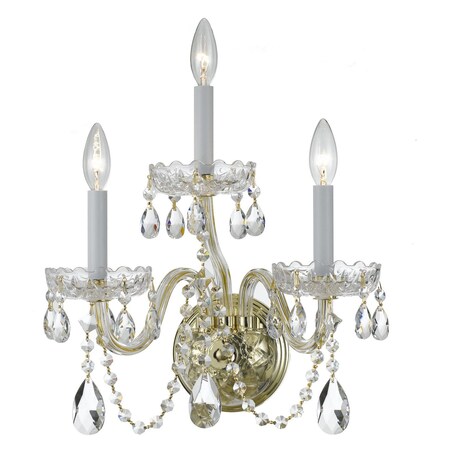 Crystorama Brass Wall Light 1033-PB-CL-MWP